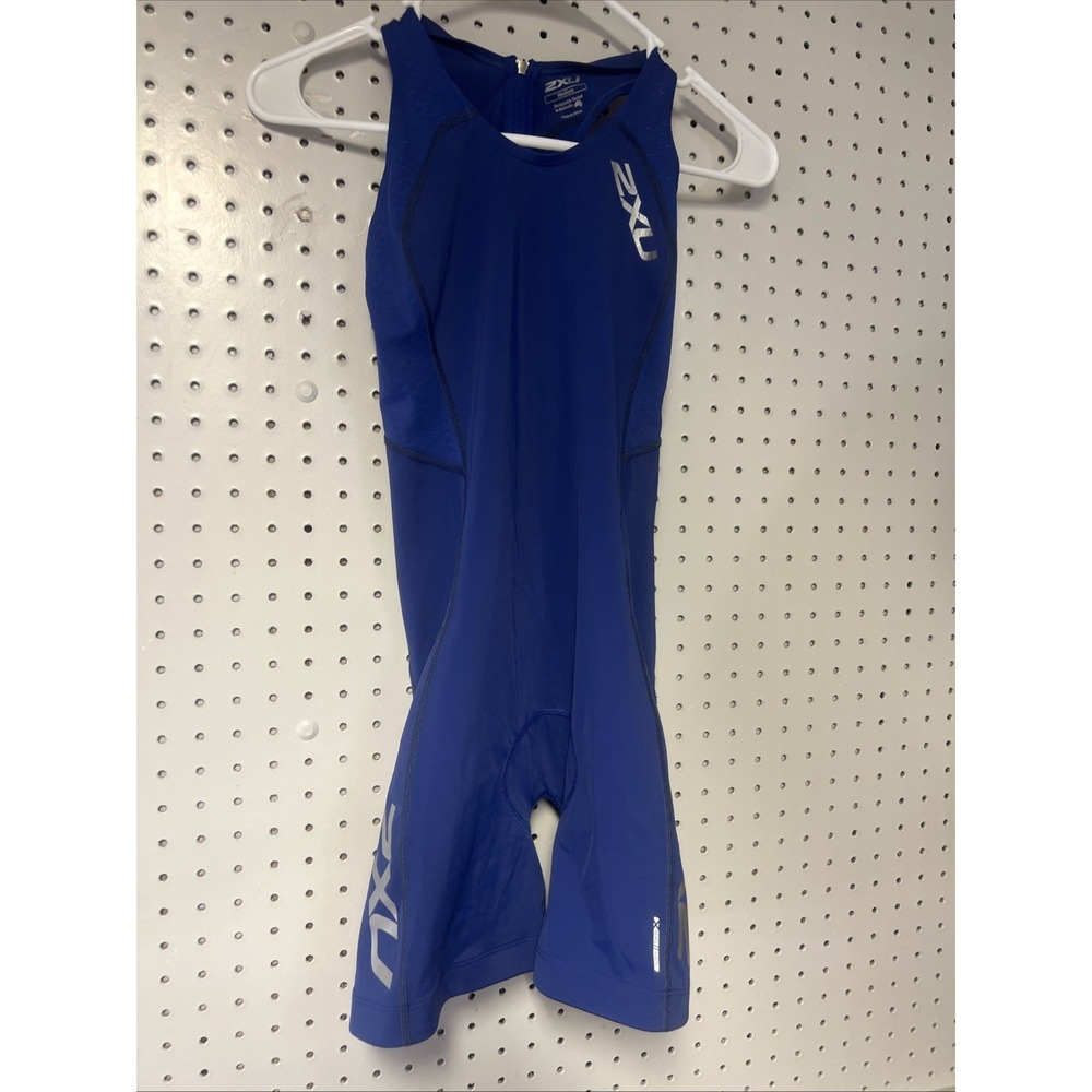 Mens 2XU‎ Blue Cycling Kit Triathlon Tri Suit Skinsuit Medium